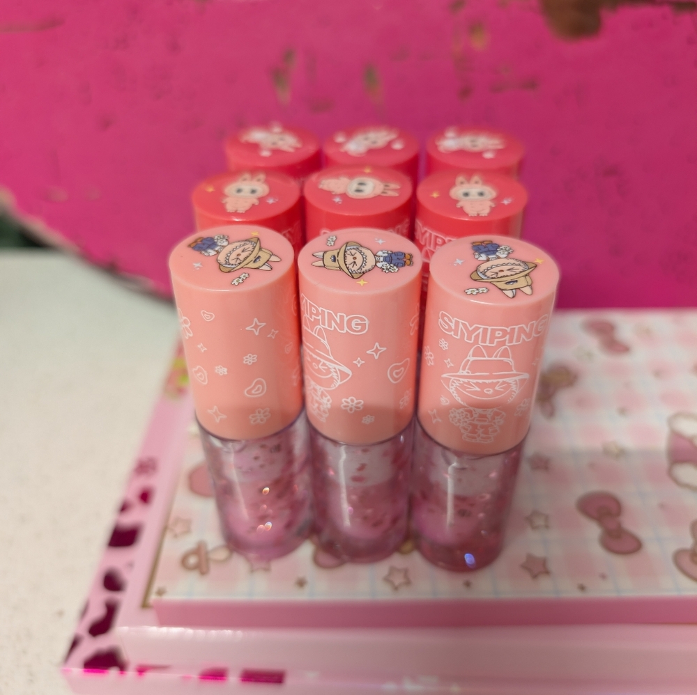 Cute Pink Lip Gloss Set Of 9 Color Changing